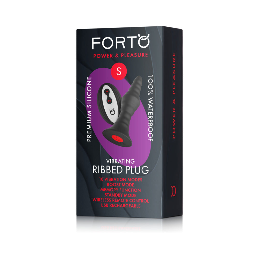 Forto Rechargeable Remote-Controlled Silicone Anal Plug – Black