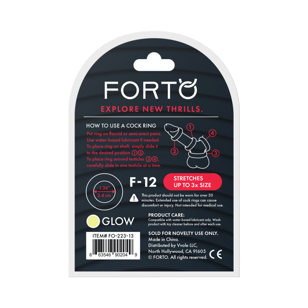Forto F-12 Liquid Silicone Cockring – 35mm – White