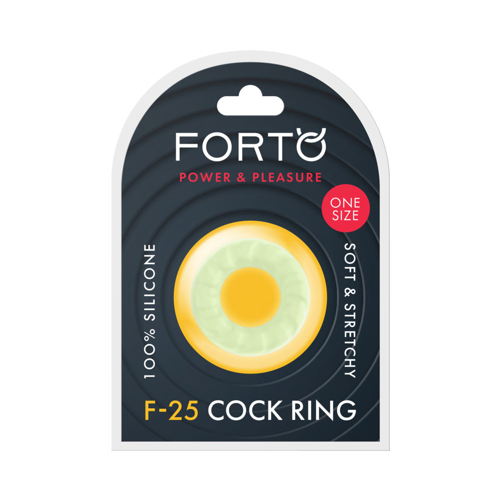 Forto F-25 Liquid Silicone Cockring – White – Stretchable Design
