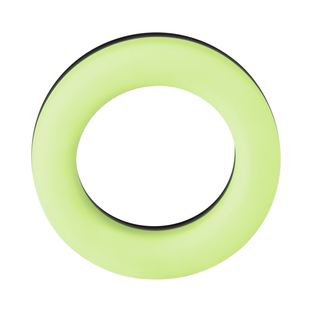 Forto F-19 Liquid Silicone 2-Tone Cockring – Black/Glow