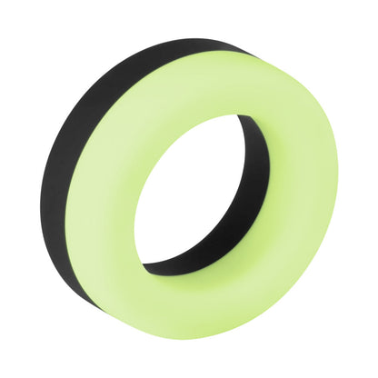 Forto F-19 Liquid Silicone 2-Tone Cockring – Black/Glow