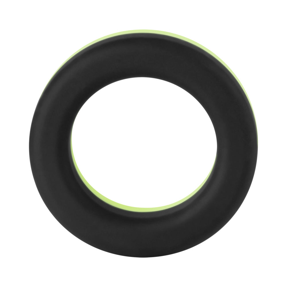 Forto F-19 Liquid Silicone 2-Tone Cockring – Black/Glow