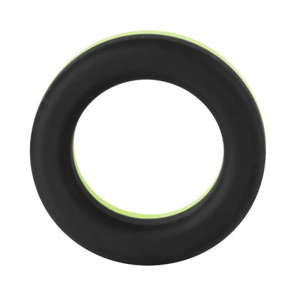 Forto F-19 Liquid Silicone 2-Tone Cockring – Black/Glow