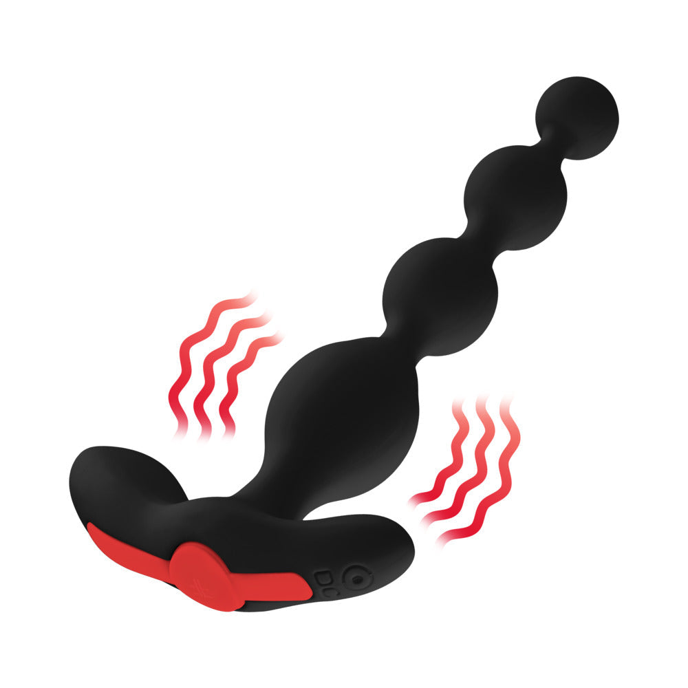 Forto Vibrating Anal Beads – Rechargeable Silicone Plug – Black