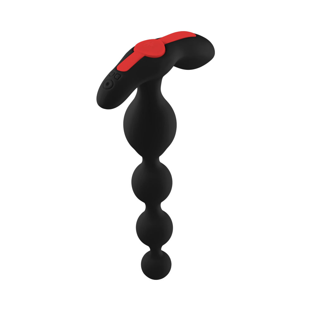 Forto Vibrating Anal Beads – Rechargeable Silicone Plug – Black