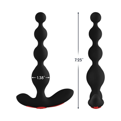 Forto Vibrating Anal Beads – Rechargeable Silicone Plug – Black