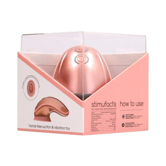 Shots Twitch Rechargeable Hands-Free Suction & Vibration Toy – Rose Gold