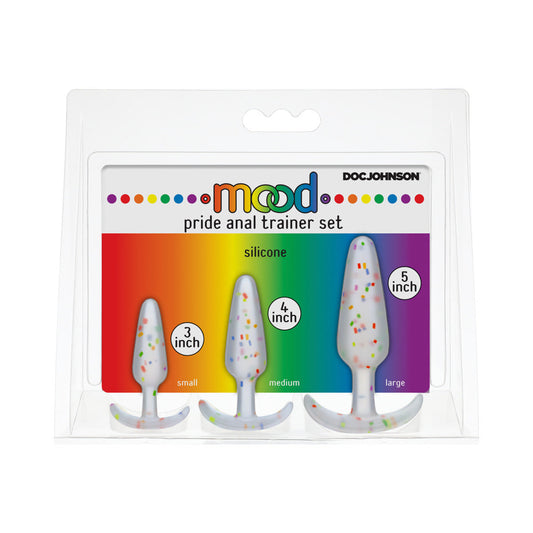 Doc Johnson Mood Pride Anal Plug Training Set – Multi-Color, 3-Piece