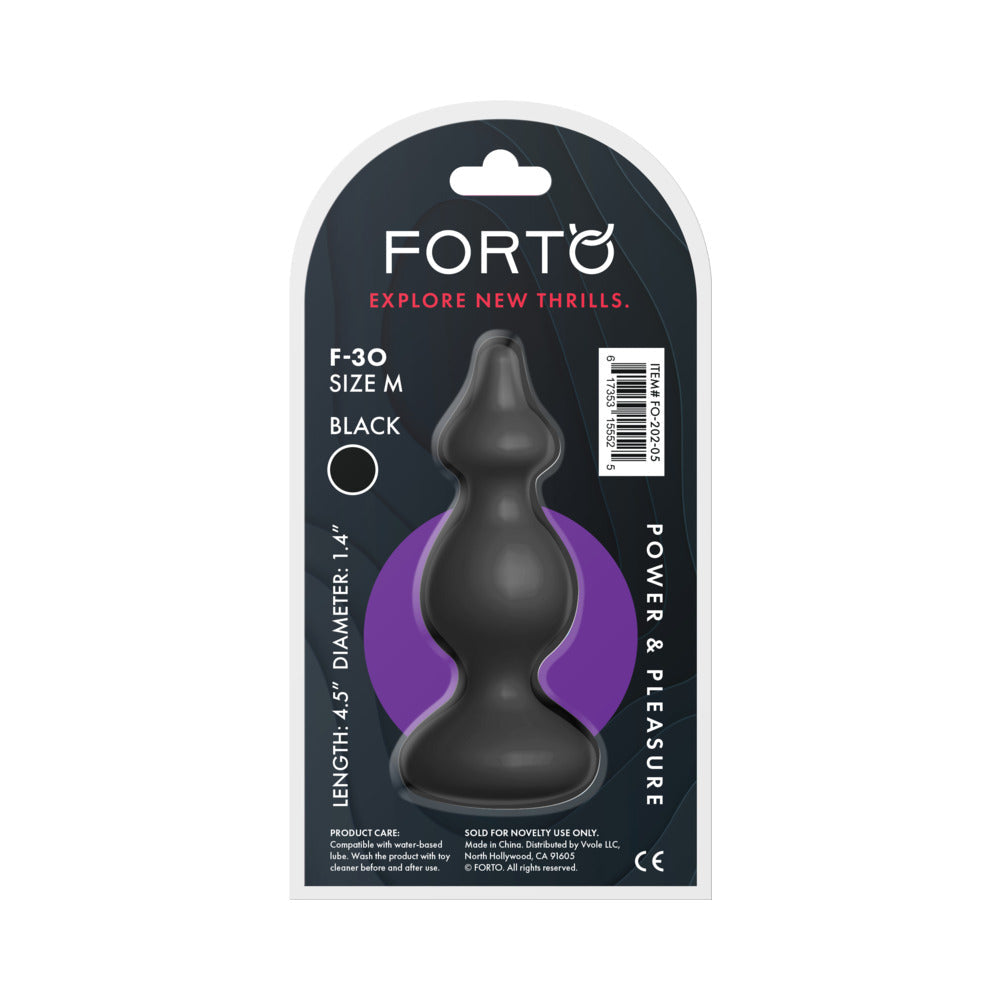Forto F-30 Medium Silicone Anal Plug – Black