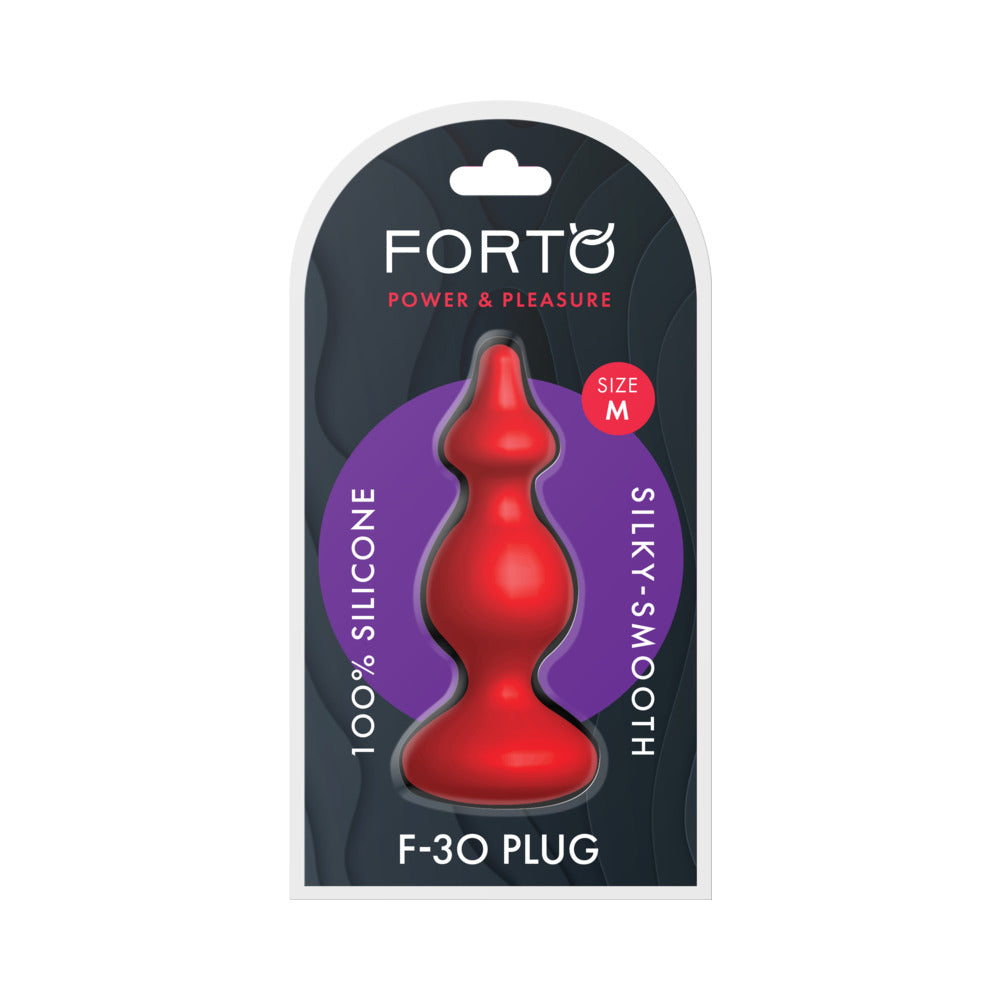 Forto F-30 Medium Silicone Anal Plug with Pointed Tip – Red
