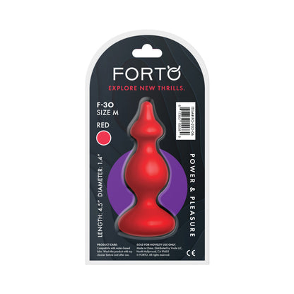 Forto F-30 Medium Silicone Anal Plug with Pointed Tip – Red