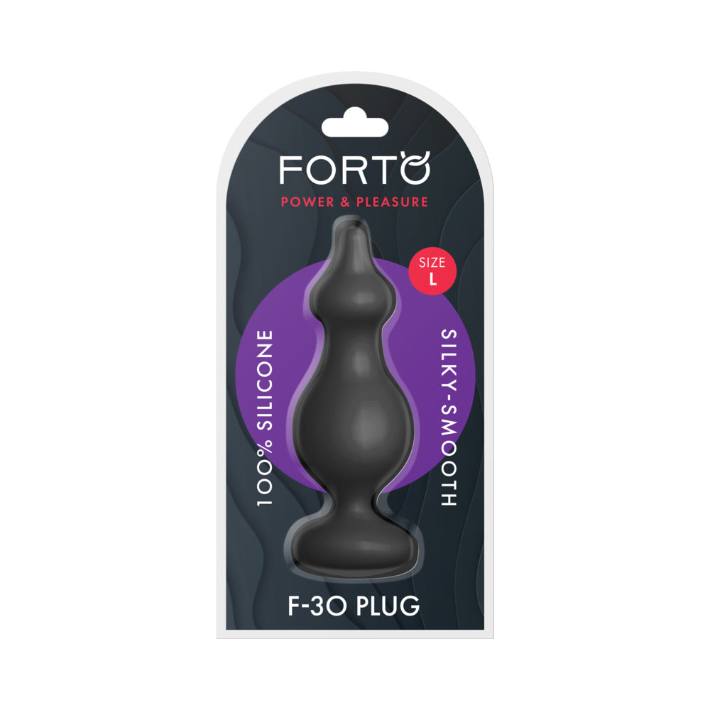 Forto F-30 Large Silicone Anal Plug with Pointed Tip - Black