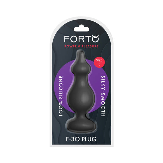 Forto F-30 Large Silicone Anal Plug with Pointed Tip - Black