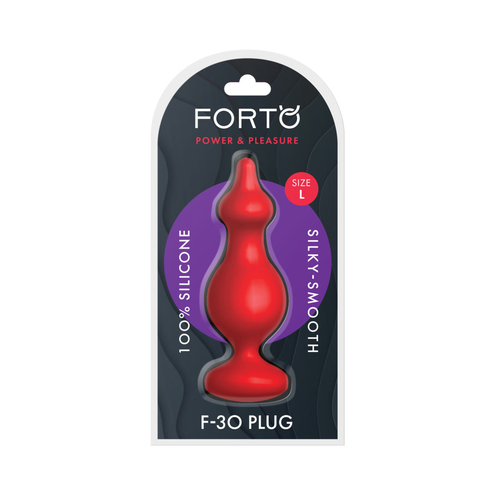 Forto F-30 Pointer Silicone Anal Plug Large Red - Flexible Design with Pointed Tip