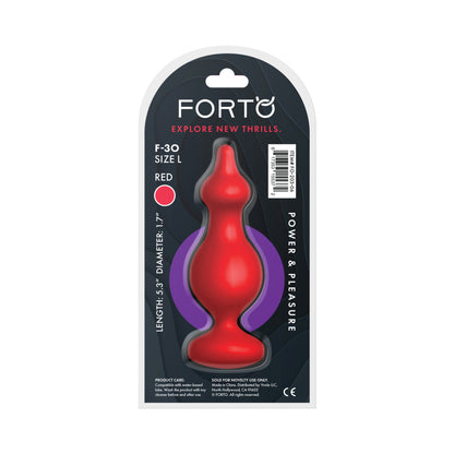 Forto F-30 Pointer Silicone Anal Plug Large Red - Flexible Design with Pointed Tip