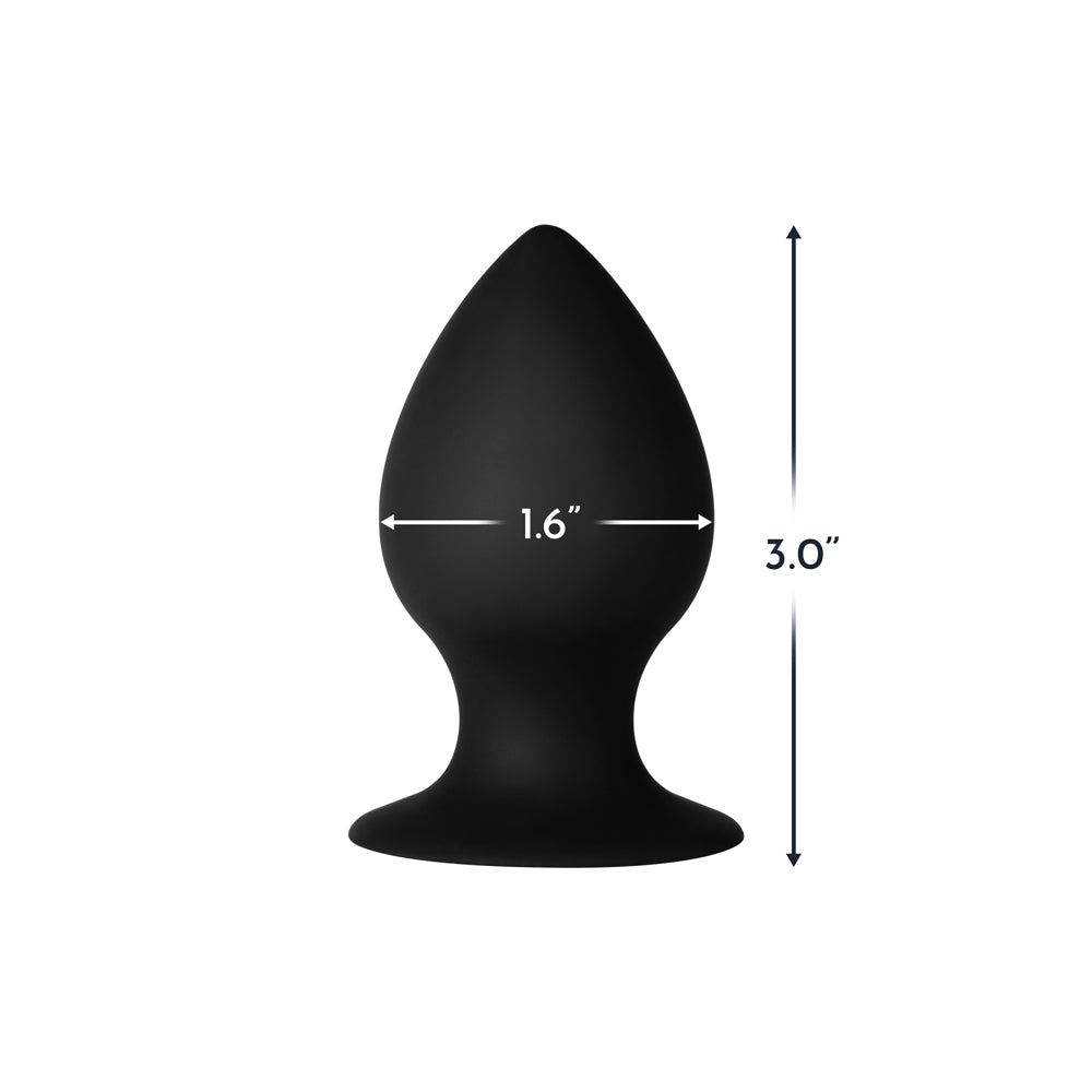 Forto F-98 Cone Silicone Anal Plug – Small, Black, Suction Cup Base