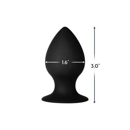 Forto F-98 Cone Silicone Anal Plug – Small, Black, Suction Cup Base