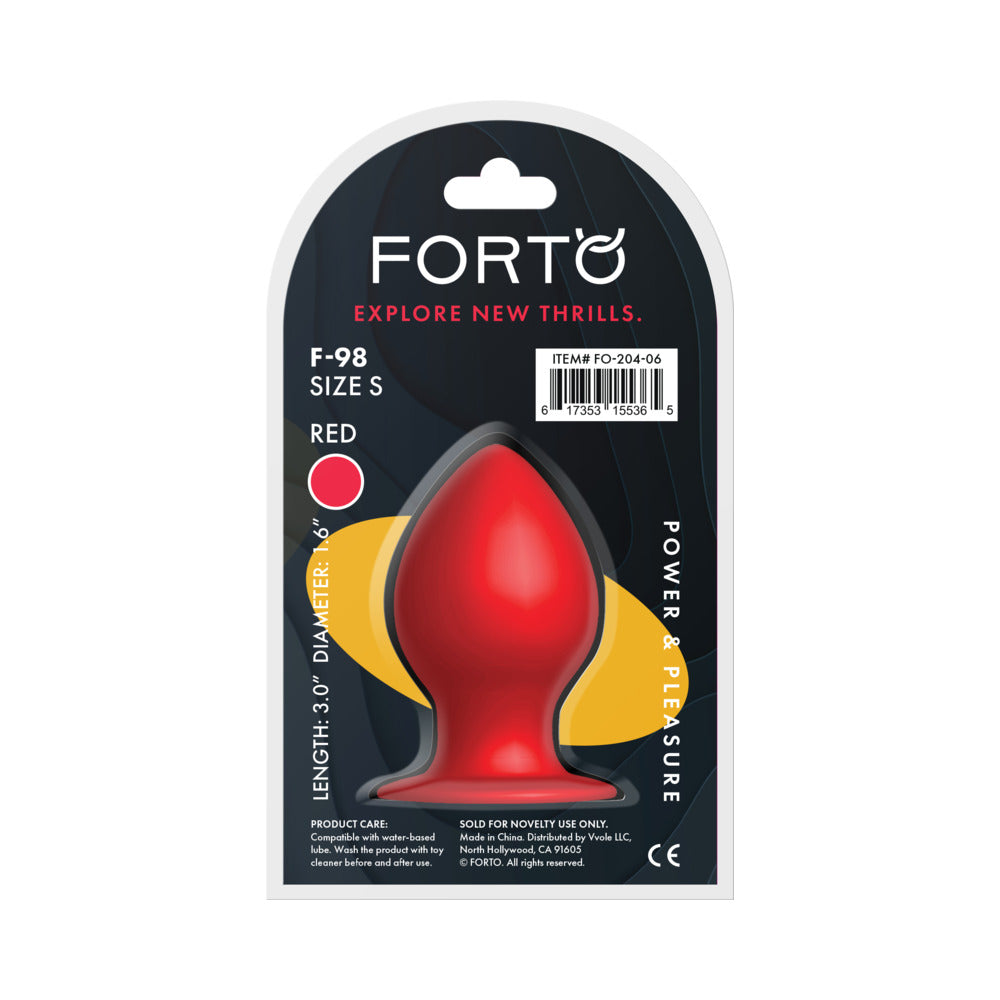 Forto F-98 Cone Silicone Anal Plug – Small – Red