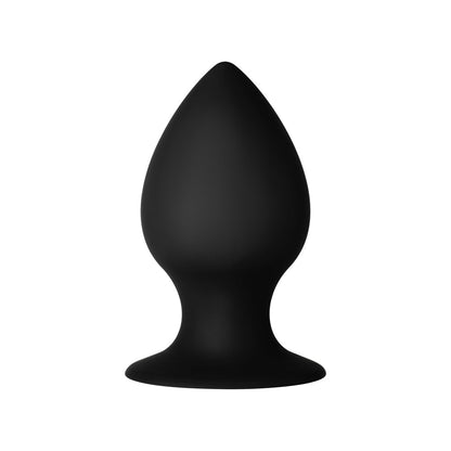 Forto F-98 Medium Silicone Anal Plug with Suction Cup Base - Black