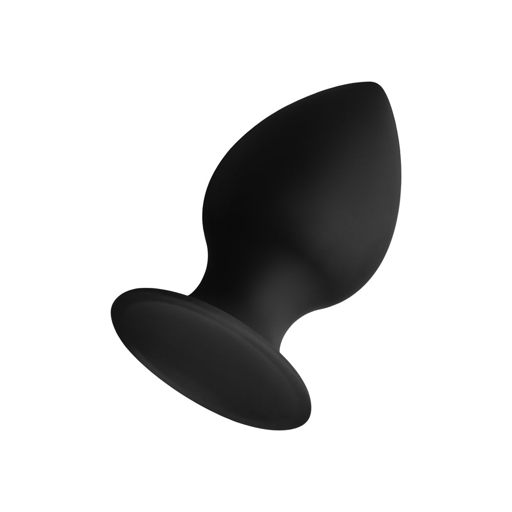 Forto F-98 Medium Silicone Anal Plug with Suction Cup Base - Black