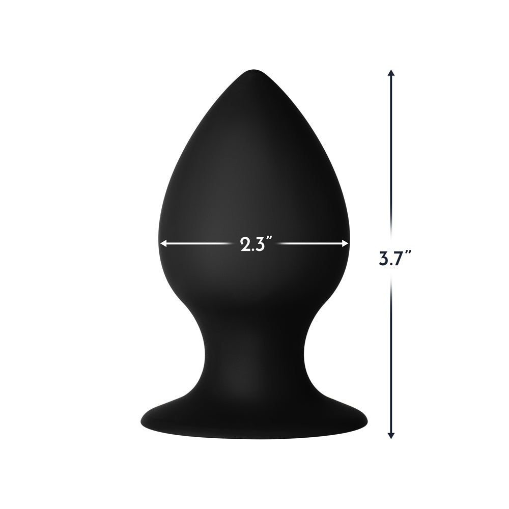 Forto F-98 Medium Silicone Anal Plug with Suction Cup Base - Black