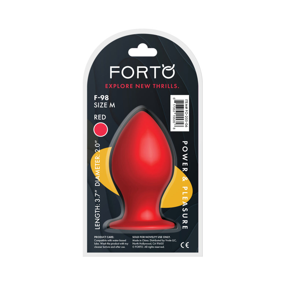 Forto F-98 Cone Silicone Anal Plug Medium – Red