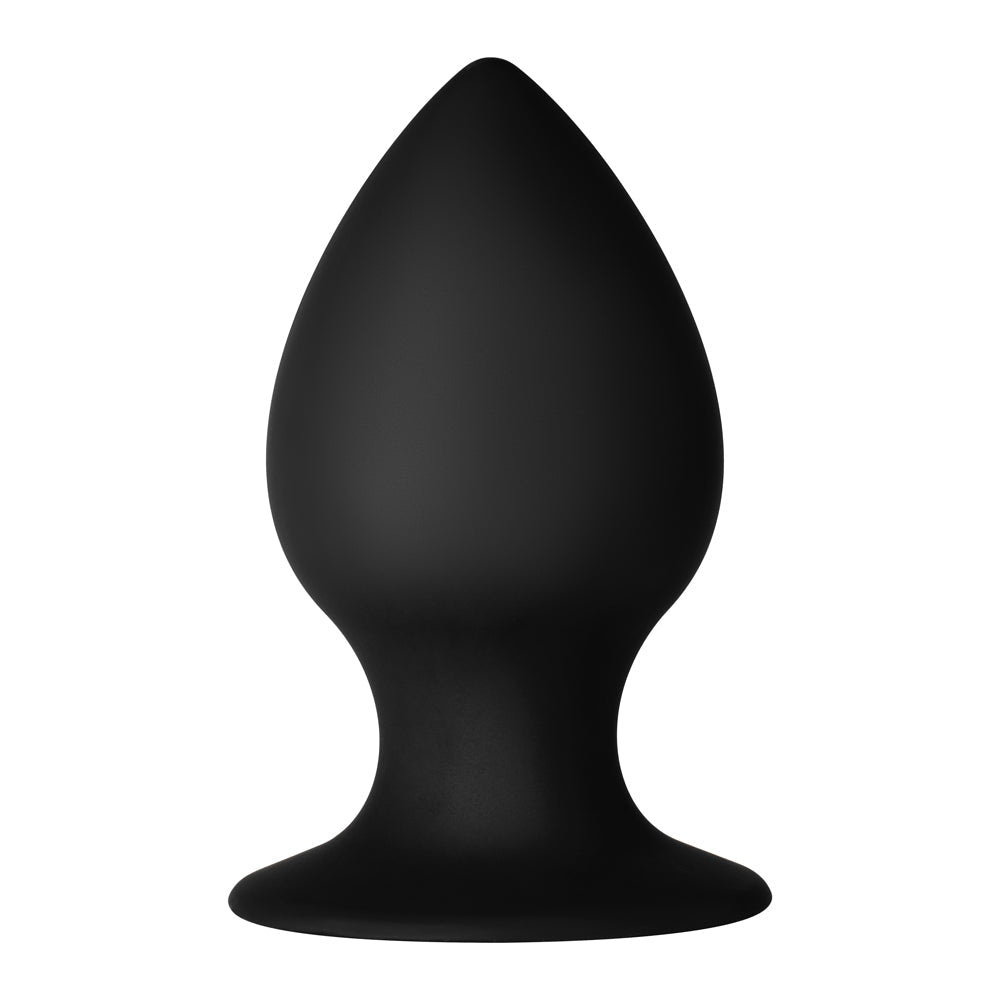 Forto F-98 Large Silicone Anal Plug with Suction Cup Base - Black