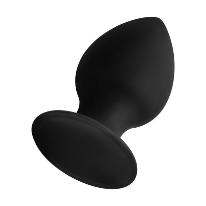 Forto F-98 Large Silicone Anal Plug with Suction Cup Base - Black