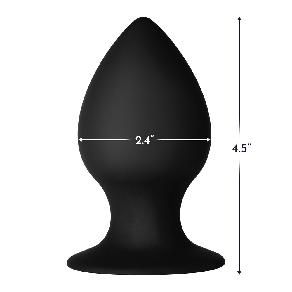 Forto F-98 Large Silicone Anal Plug with Suction Cup Base - Black