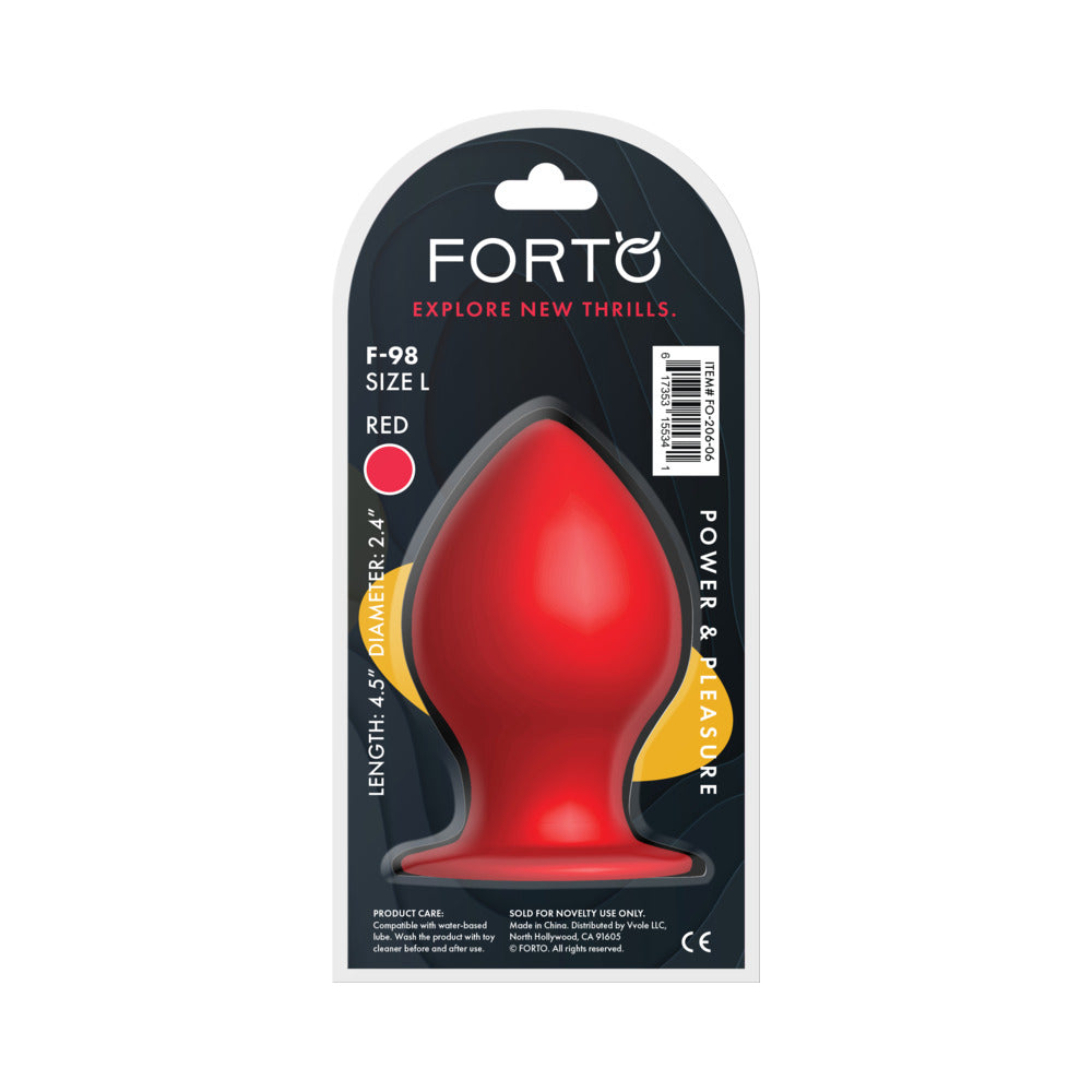 Forto F-98 Cone Silicone Anal Plug – Large – Red