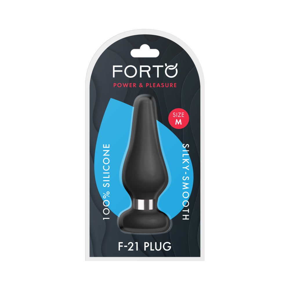 Forto F-21 Tear Drop Silicone Anal Plug – Medium – Black