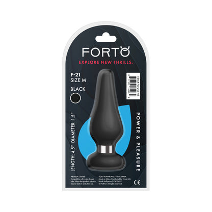Forto F-21 Tear Drop Silicone Anal Plug – Medium – Black