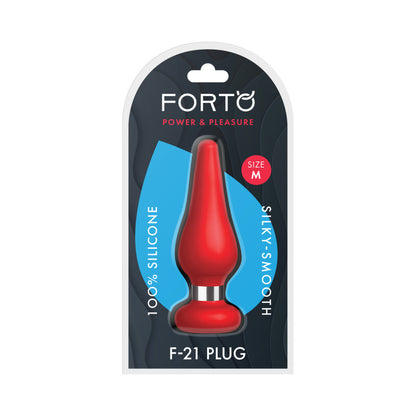 Forto F-21 Tear Drop Silicone Anal Plug – Medium Red