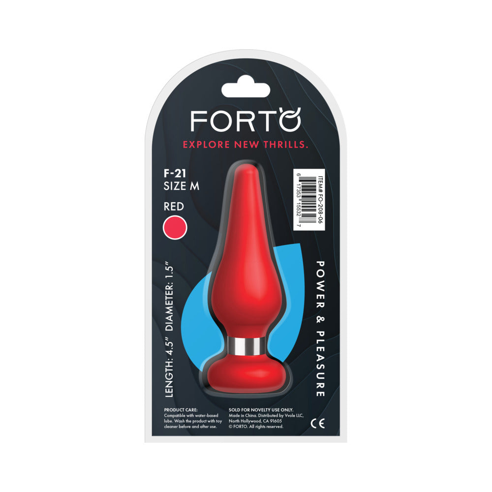 Forto F-21 Tear Drop Silicone Anal Plug – Medium Red