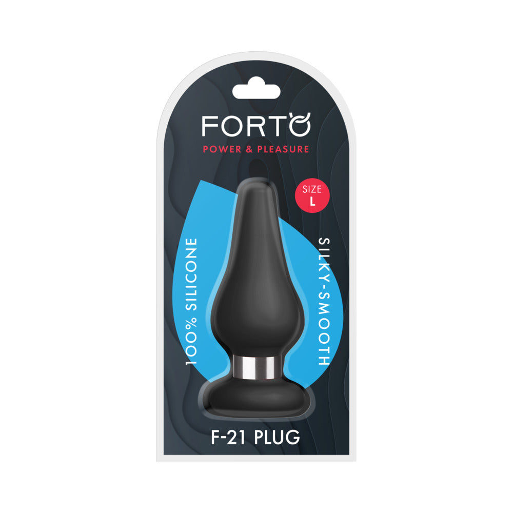 Forto F-21 Large Tear Drop Silicone Anal Plug – Black