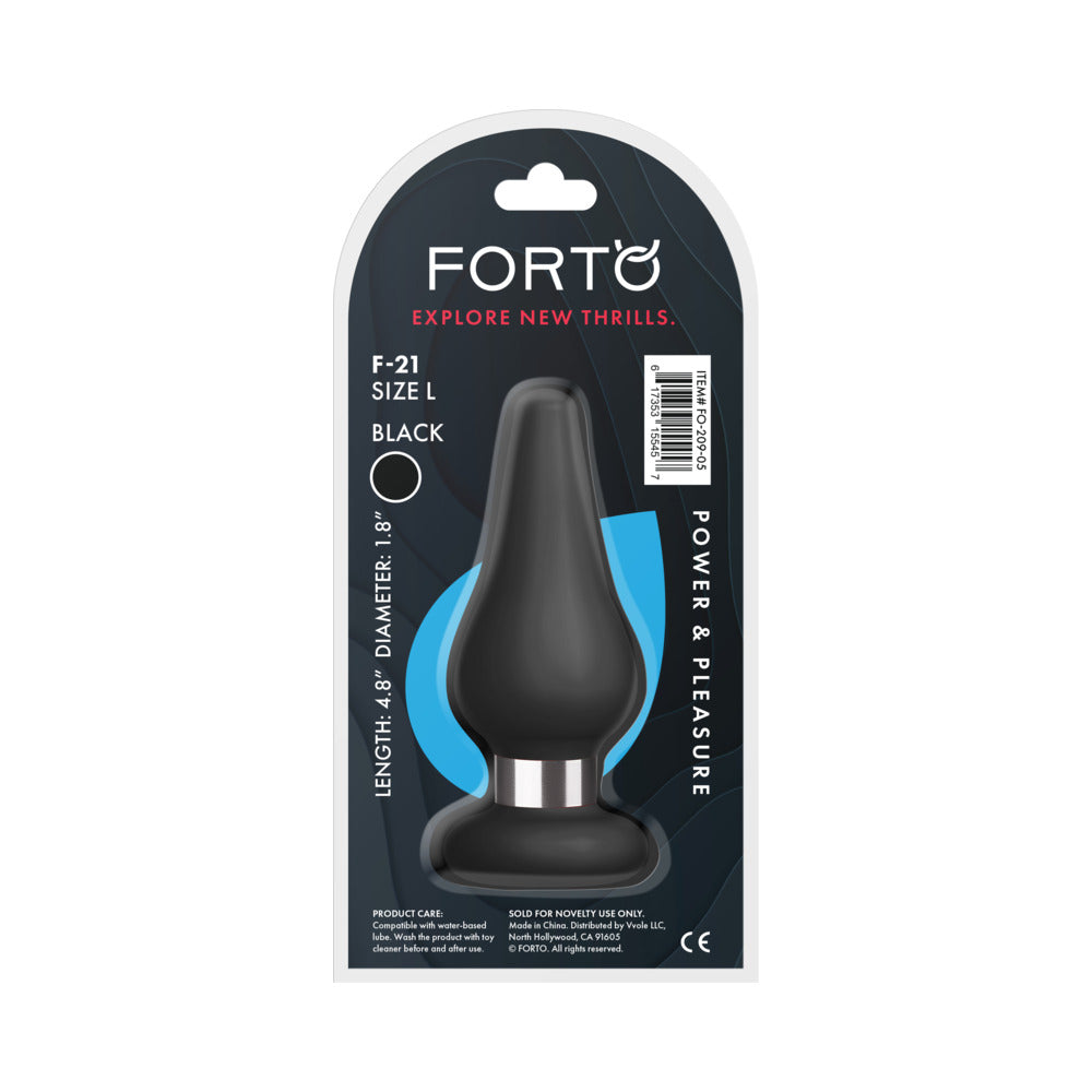 Forto F-21 Large Tear Drop Silicone Anal Plug – Black