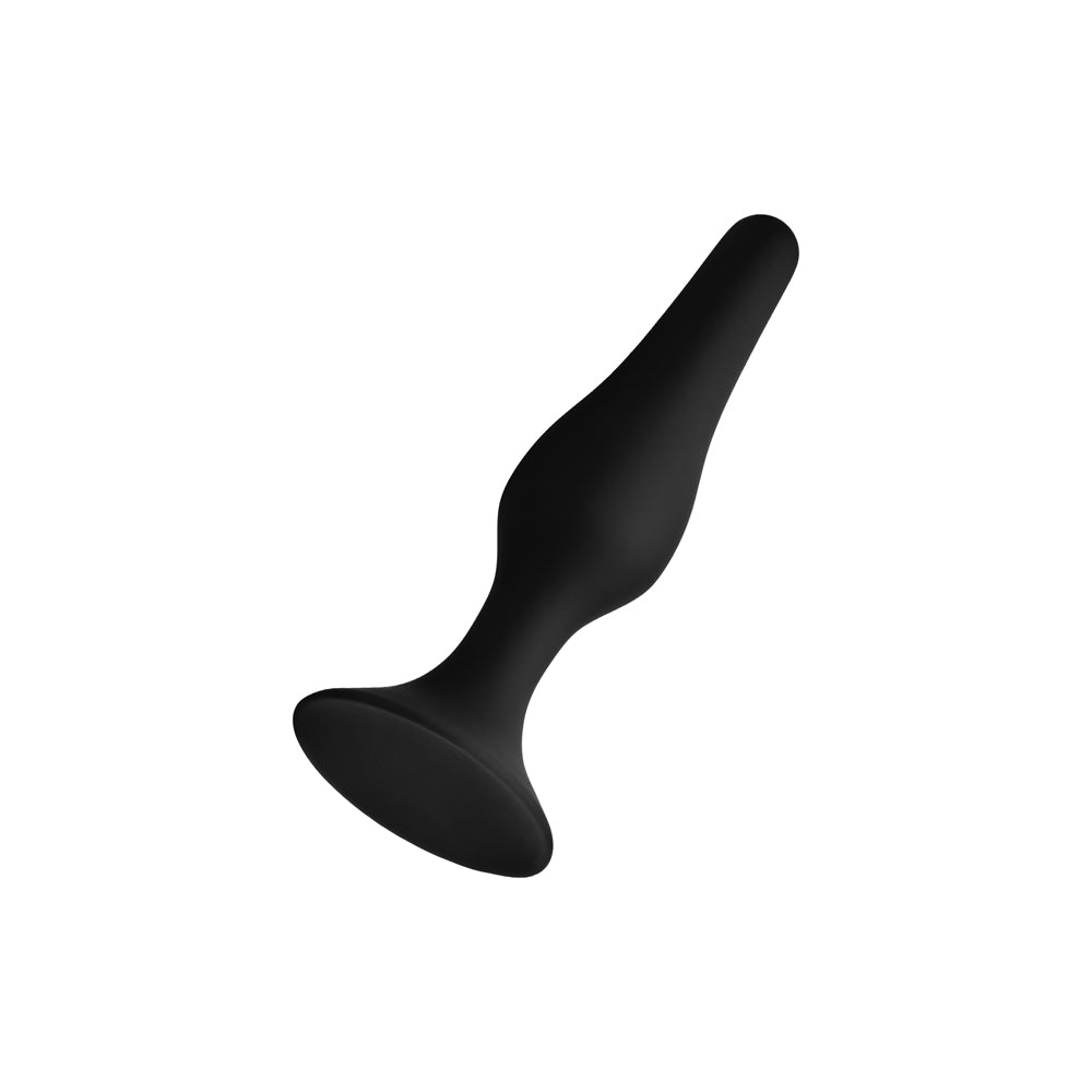 Forto F-11 Lungo Silicone Anal Plug – Small Black with Suction Cup Base