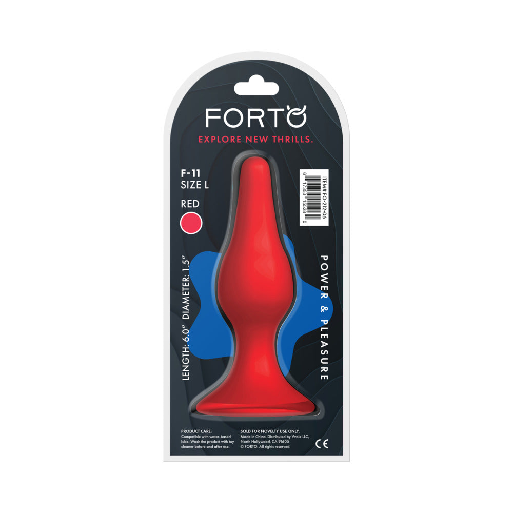Forto F-11 Lungo Silicone Anal Plug – Large, Red