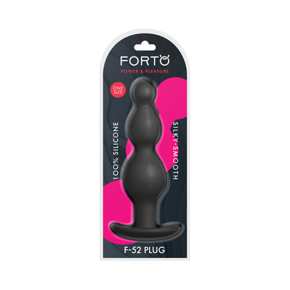 Forto F-52 Silicone Anal Plug with Cone Beads – Black
