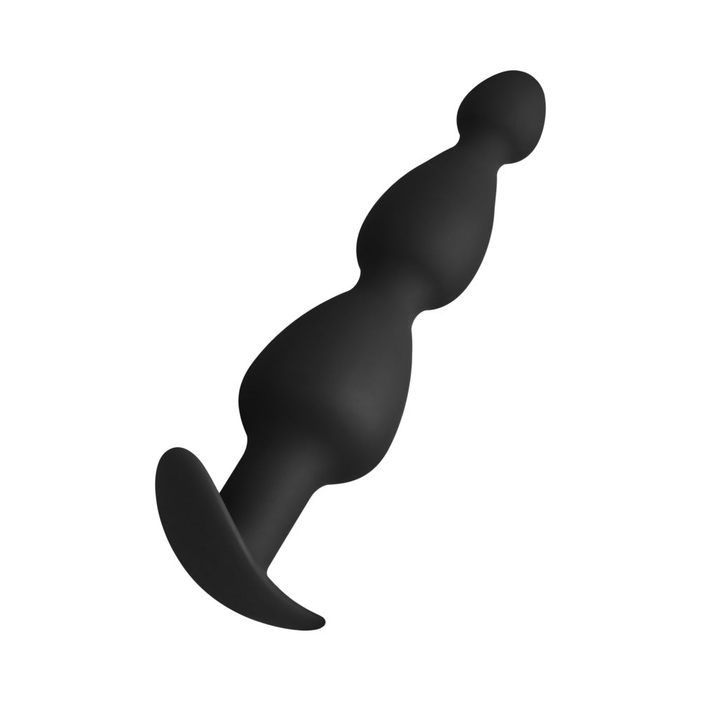 Forto F-52 Silicone Anal Plug with Cone Beads – Black