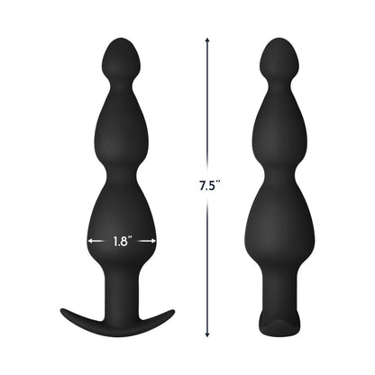 Forto F-52 Silicone Anal Plug with Cone Beads – Black