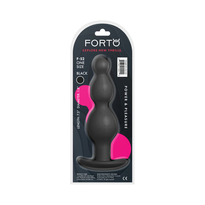 Forto F-52 Silicone Anal Plug with Cone Beads – Black