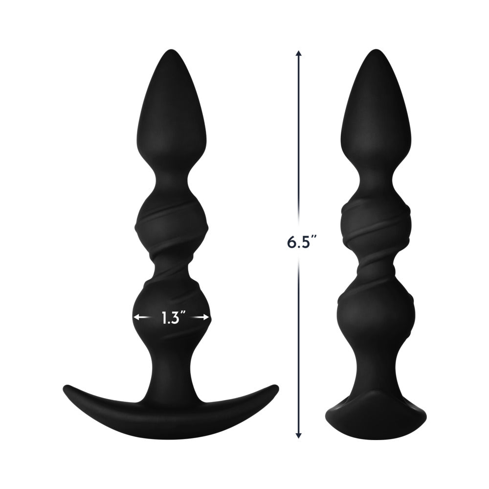Forto F-42 Spiral Beads Silicone Anal Plug – Black
