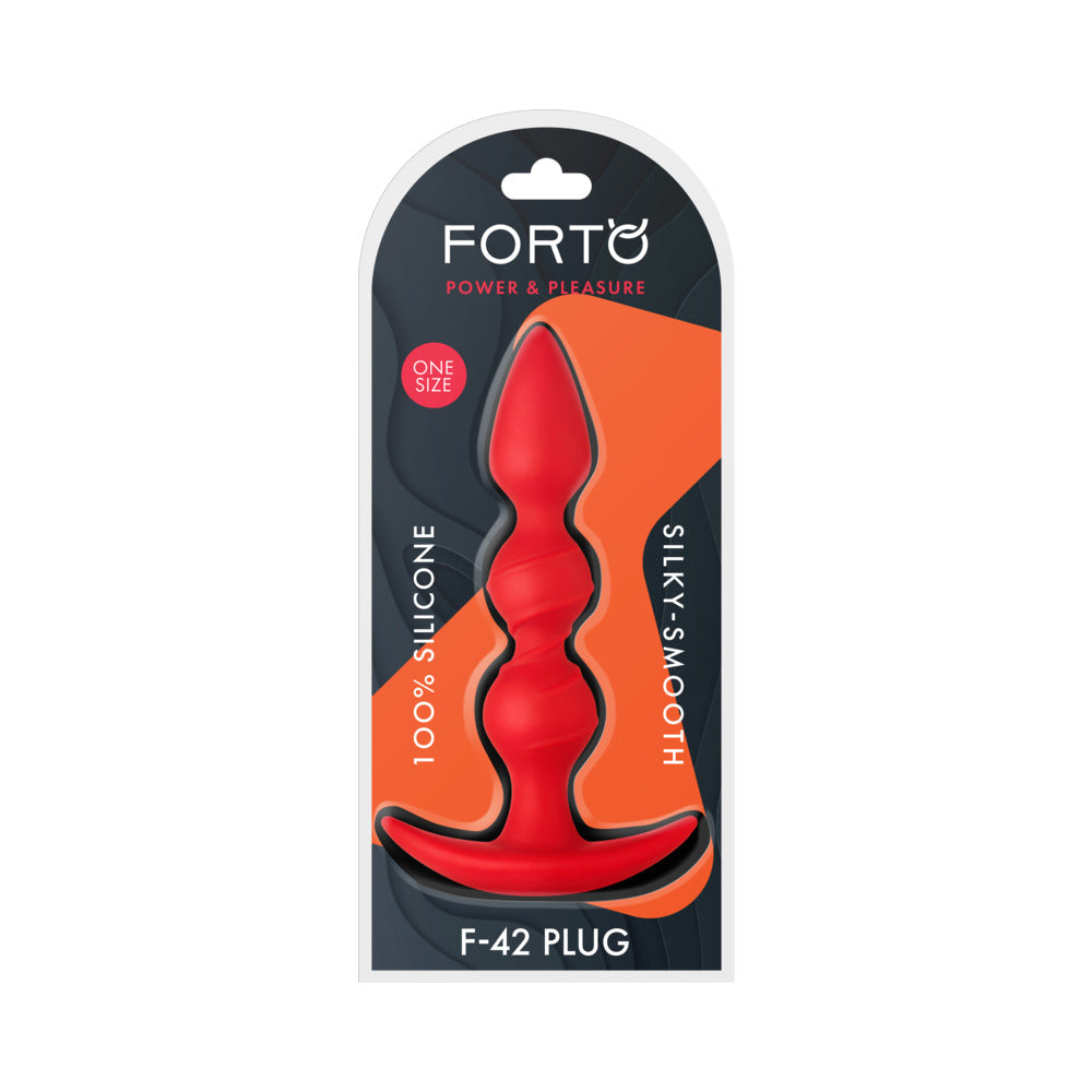 Forto F-42 Spiral Beads Silicone Anal Plug – Red
