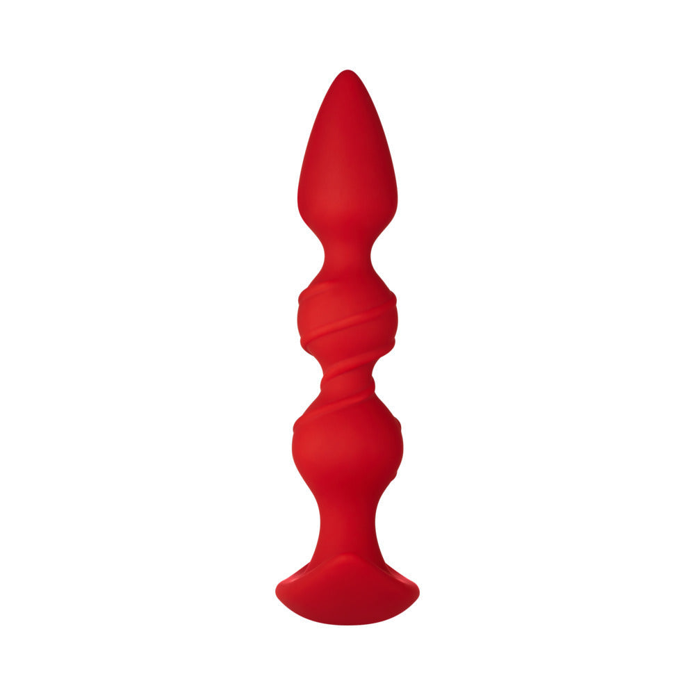Forto F-42 Spiral Beads Silicone Anal Plug – Red