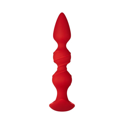 Forto F-42 Spiral Beads Silicone Anal Plug – Red
