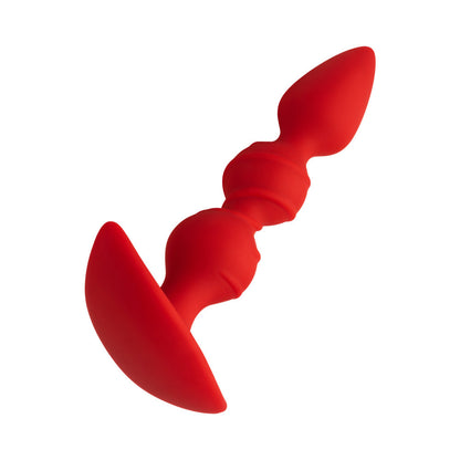 Forto F-42 Spiral Beads Silicone Anal Plug – Red
