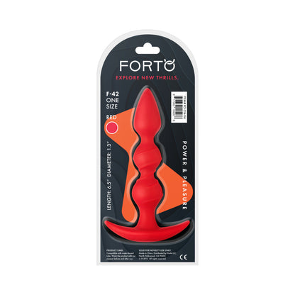 Forto F-42 Spiral Beads Silicone Anal Plug – Red