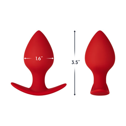 Forto F-60 Spade Silicone Anal Plug – Small Red – Thick Spade Shape