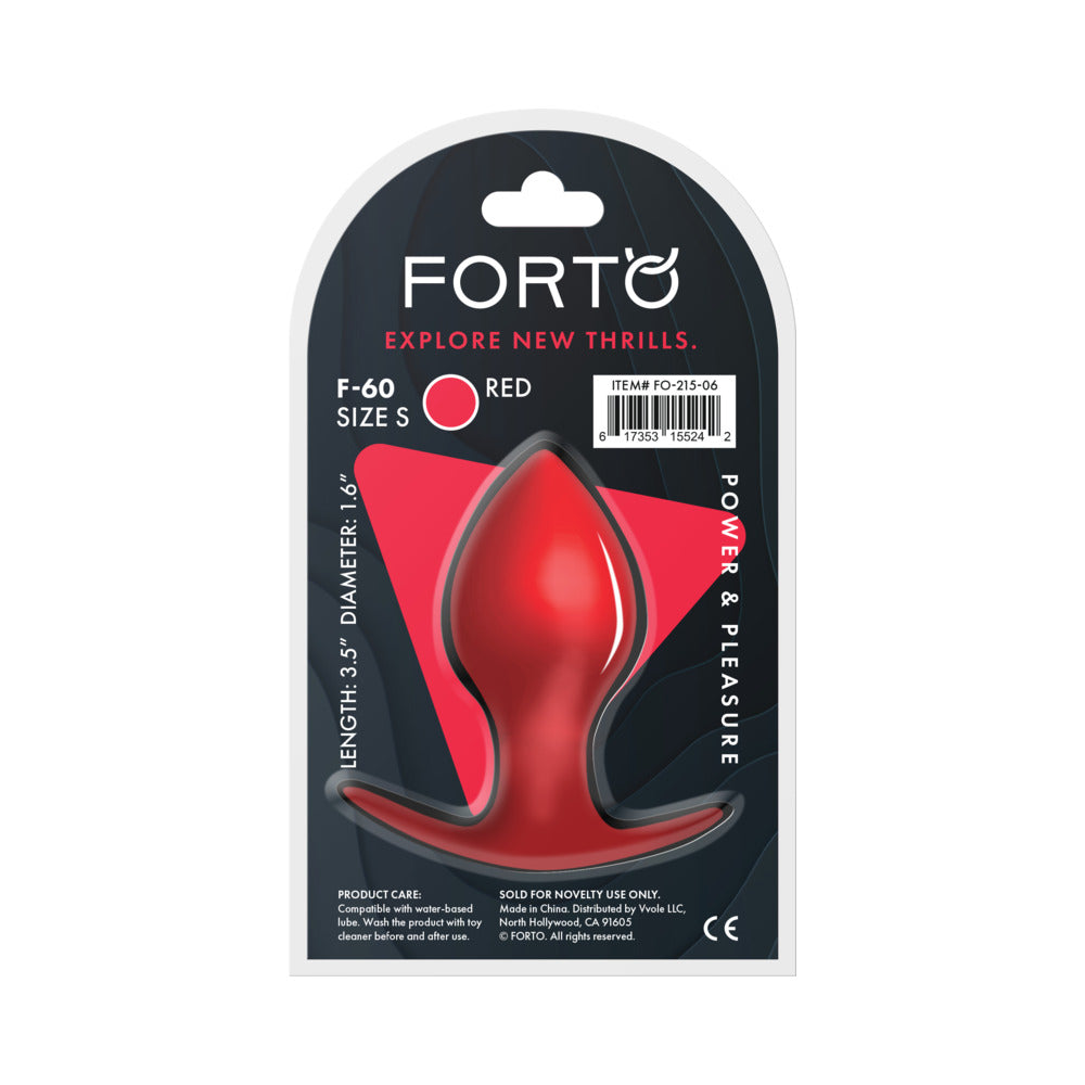 Forto F-60 Spade Silicone Anal Plug – Small Red – Thick Spade Shape
